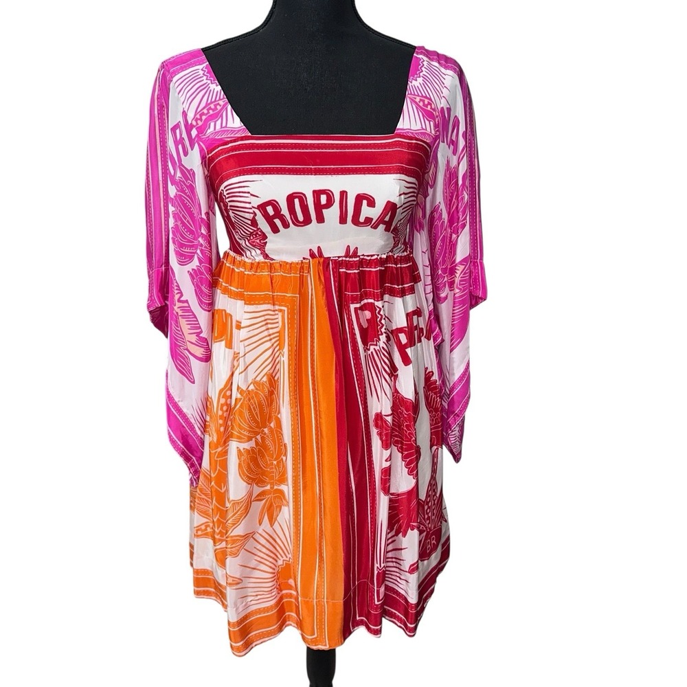 Farm Rio Tropical‎ Dream Kimono Sleeve Midi Dress Size XS Pockets MSRP $230 NWT